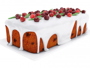 Cranberry Loaf Cake 3D Model