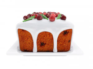 Cranberry Loaf Cake 3D Model