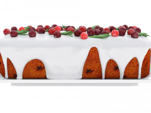 Cranberry Loaf Cake 3D Model