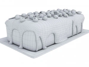 Cranberry Loaf Cake 3D Model