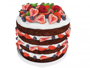 Berry Chocolate Cake Stand 3D Model