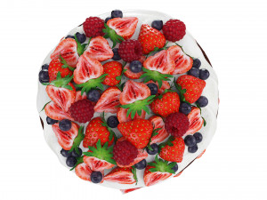 Berry Chocolate Cake Stand 3D Model