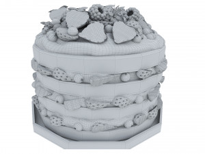 Berry Chocolate Cake Stand 3D Model