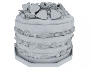 Berry Chocolate Cake Stand 3D Model