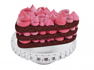 Heart-Shaped Chocolate Cake Stand 3D Model