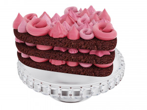 Heart-Shaped Chocolate Cake Stand 3D Model