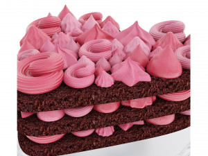 Heart-Shaped Chocolate Cake Stand 3D Model