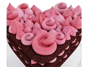 Heart-Shaped Chocolate Cake Stand 3D Model