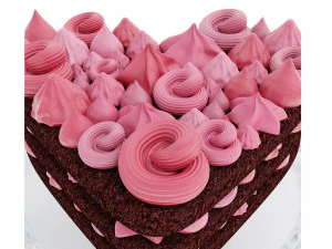 Heart-Shaped Chocolate Cake Stand 3D Model