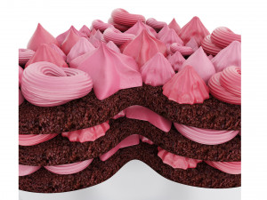 Heart-Shaped Chocolate Cake Stand 3D Model