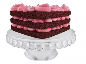 Heart-Shaped Chocolate Cake Stand 3D Model