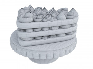 Heart-Shaped Chocolate Cake Stand 3D Model