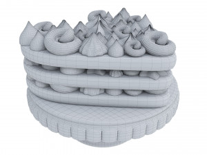 Heart-Shaped Chocolate Cake Stand 3D Model