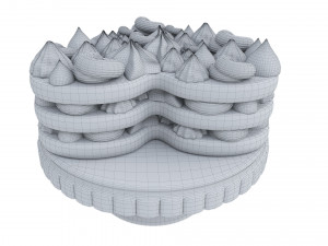 Heart-Shaped Chocolate Cake Stand 3D Model