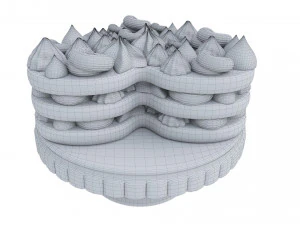 Heart-Shaped Chocolate Cake Stand 3D Model