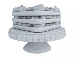 Heart-Shaped Chocolate Cake Stand 3D Model