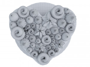 Heart-Shaped Chocolate Cake Stand 3D Model