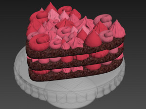 Heart-Shaped Chocolate Cake Stand 3D Model