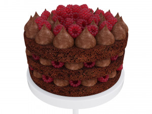 Raspberry Chocolate Cake Stand 3D Model