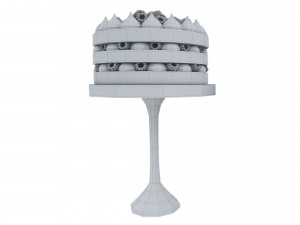 Raspberry Chocolate Cake Stand 3D Model