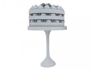 Raspberry Chocolate Cake Stand 3D Model