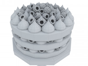 Raspberry Chocolate Cake Stand 3D Model