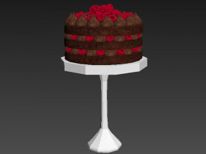 Raspberry Chocolate Cake Stand 3D Model