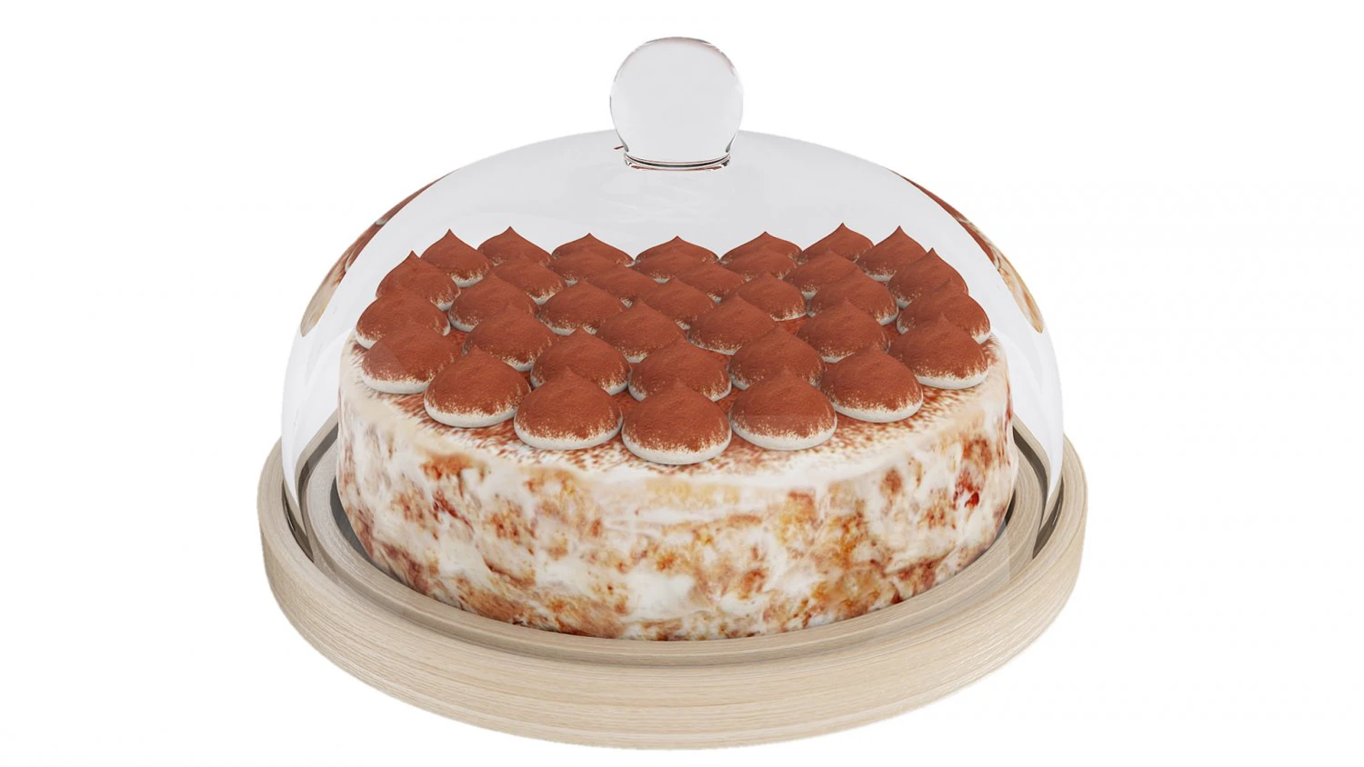 Tiramisu cake stand 3D Model .c4d .max .obj .3ds .fbx .stl .blend 