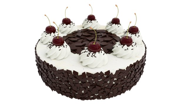 Cherry Chocolate Cake Model 3D .c4d .max .obj .3ds .fbx .stl .blend 