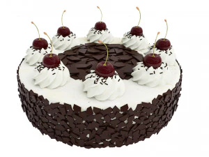 Вишневий шоколадний торт 3D Модель