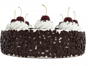 Cherry Chocolate Cake Model 3D