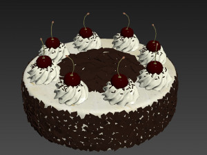 Cherry Chocolate Cake Model 3D