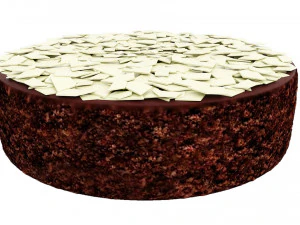 Bolo De Chocolate Com Chocolate Branco Modelo 3D