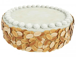 Vanilla Cake With Almond 3D Model