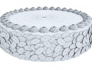 Vanilla Cake With Almond 3D Model