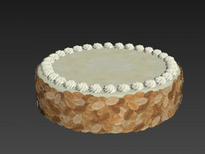 Vanilla Cake With Almond 3D Model
