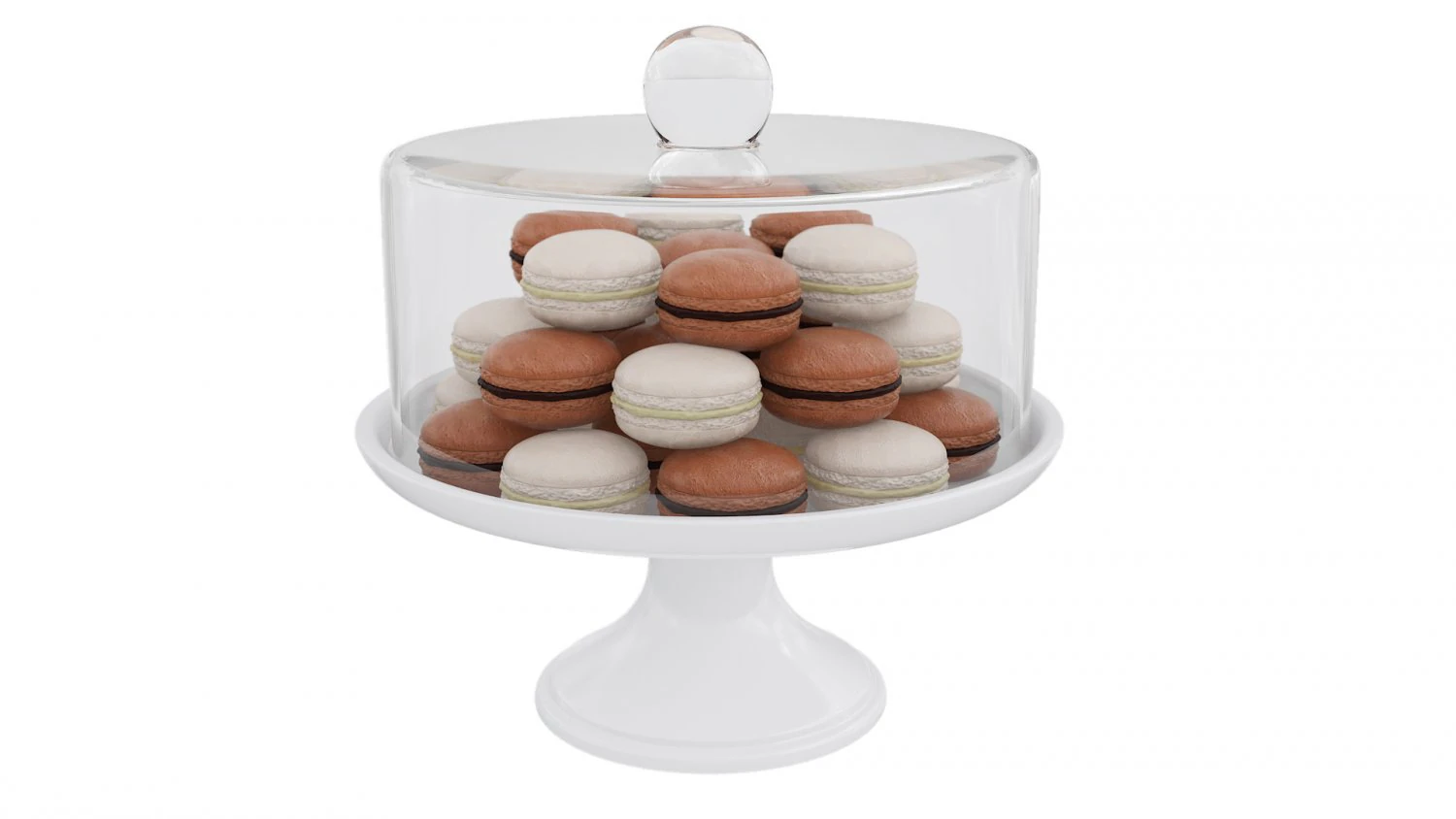 Macaroon White Stand 3D Model .c4d .max .obj .3ds .fbx .stl .blend 