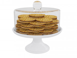 Round Cookie With Chocolate White Stand Modèle 3D