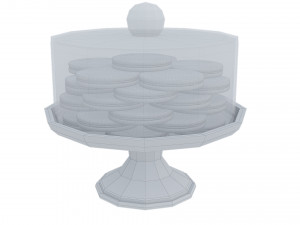 Round Cookie With Chocolate White Stand Model 3D