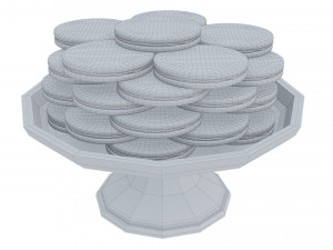 Round Cookie With Chocolate White Stand Model 3D