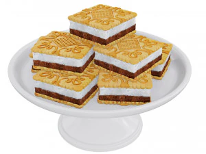 Sandwich Cookie White Stand 3D Model