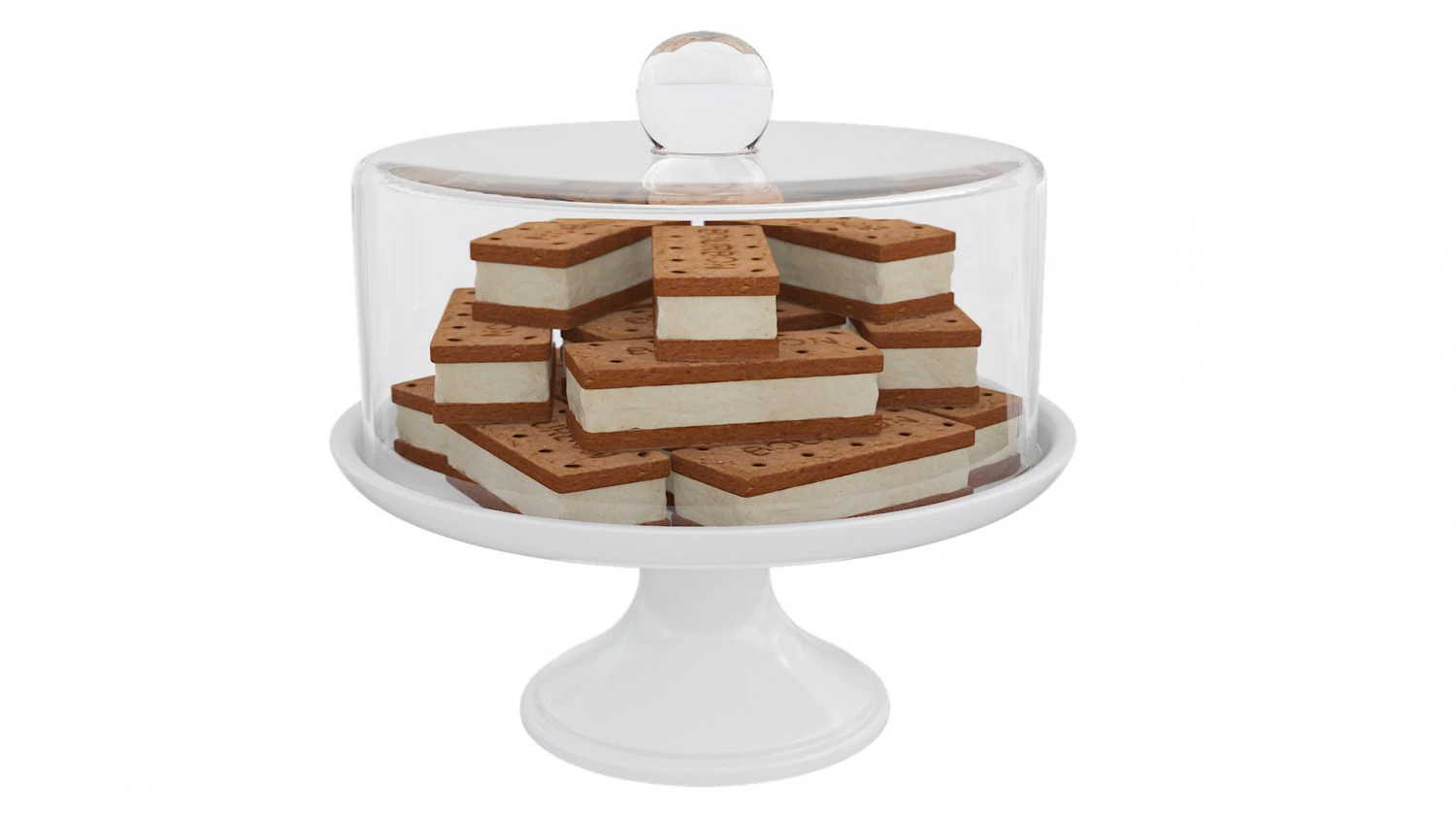Chocolate Sandwich Cookie White Stand 3D Model .c4d .max .obj .3ds .fbx .stl .blend