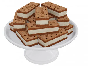 Chocolate Sandwich Cookie White Stand 3D Model