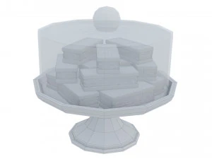 Chocolate Sandwich Cookie White Stand 3D Model