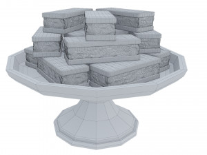 Chocolate Sandwich Cookie White Stand 3D Model