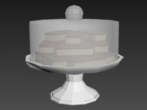 Chocolate Sandwich Cookie White Stand 3D Model