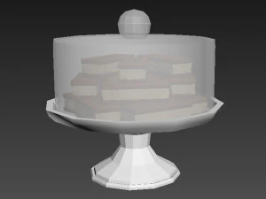 Chocolate Sandwich Cookie White Stand 3D Model