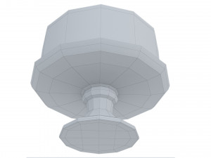 White Cake Stand and Glass Dome 3D Model
