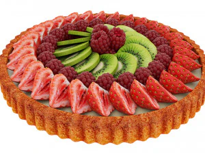 Fruit Berry Tart Collection 3D Model