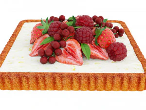 Fruit Berry Tart Collection 3D Model